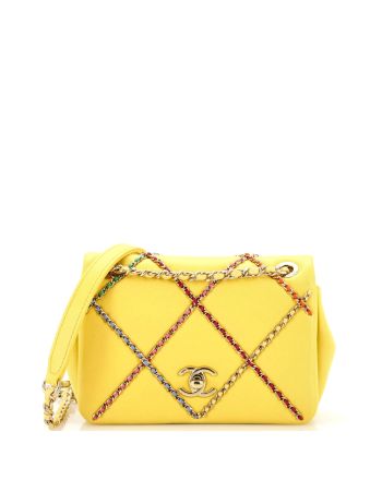 Entwined Chain Flap Bag Quilted Lambskin Small